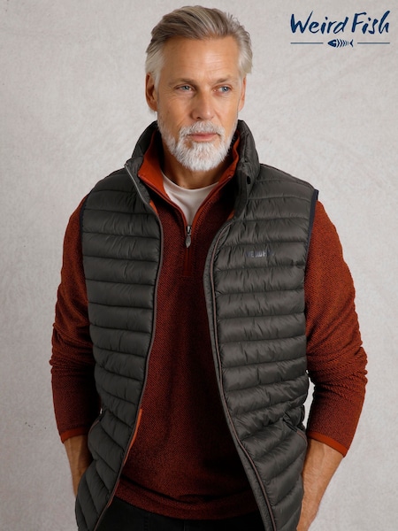 Weird Fish Grey Langtree Lightweight Showerproof Padded Gilet (AK7781) | €86