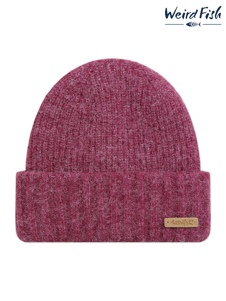 Weird Fish Pink Neve Double Rib Beanie Hat (AK7793) | €13