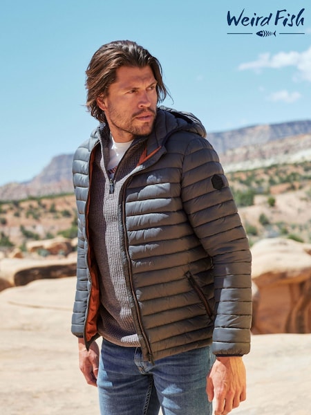 Weird Fish Grey Flete Lightweight Showerproof Padded Jacket (AK7799) | €100