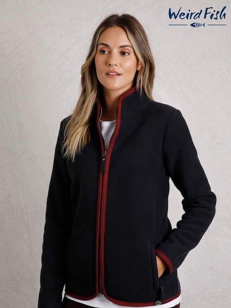 Weird Fish Blue Tiana Eco Polar Fleece Full Zip Jacket (AK7803) | AED244