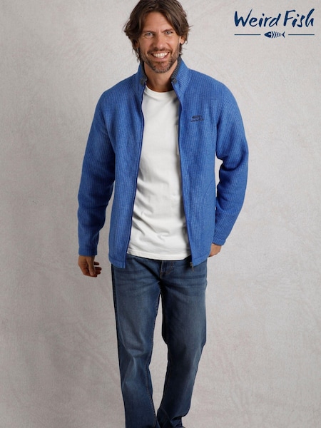 Синий - Weird Fish Shires Full Zip Grid Fleece (AK7805) | €40