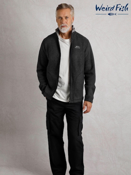 Черный - Weird Fish Shires Full Zip Grid Fleece (AK7807) | €80