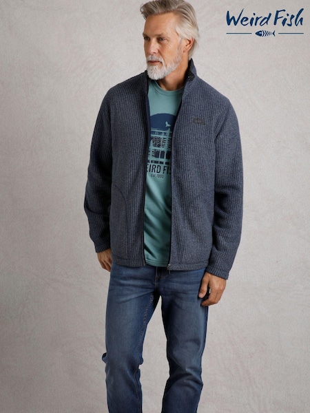 Темно-синий - Weird Fish Shires Full Zip Grid Fleece (AK7810) | €80