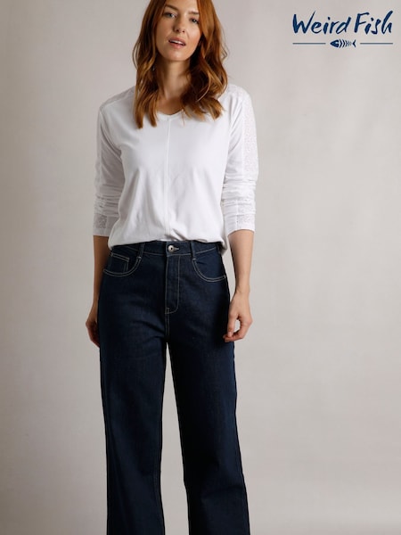 Weird Fish Blue Corine Wide Leg Denim Jeans (AK7822) | €66