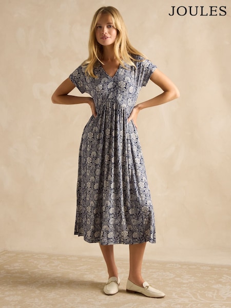 Joules Nia Multi V-Neck Dress (AK7863) | $77
