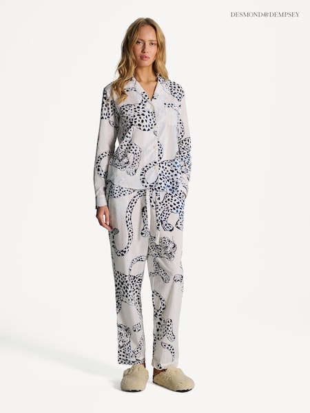 Cream Jaguar - Desmond & Dempsey Long Pyjamas Set (AK7878) | ‏841 ر.ق.