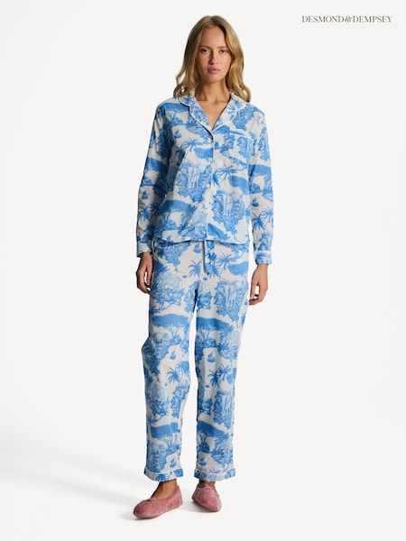 أزرق - Desmond & Dempsey Long Pyjamas Set (AK7880) | ‏841 ر.ق.