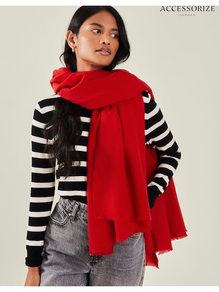 Punainen - Accessorize Superpehmeä Winter Lyhyet alushousut Huivi (AK8133) | €24