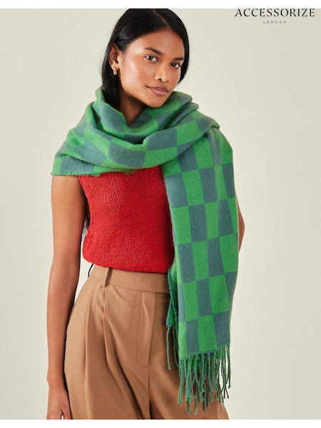 Accessorize Checkerboard Winter Tassel Scarf (AK8150) | € 21