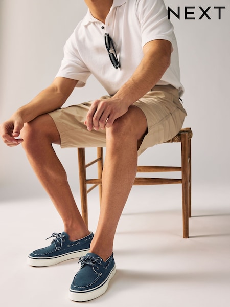Navy Canvas Boat Shoes (AK8345) | AED140