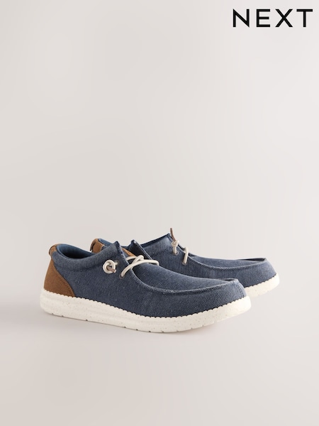 Navy Canvas Apron Shoes (AK8358) | €36