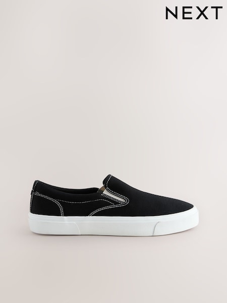 Black Slip On Canvas Shoes (AK8373) | €32