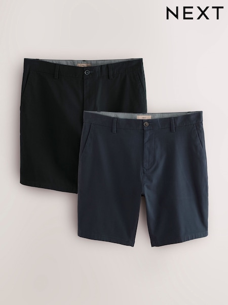 Black/Navy Slim Fit Stretch Chino Shorts 2 Pack (AK8410) | €50