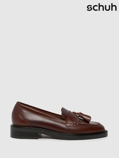 Burgundsko rdeča - Schuh Lina Leather Tassel Loafers (AK8473) | € 72