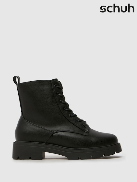 Schuh Wide Fit Andria Lace-Up Black Boots (AK8508) | 313 LEI