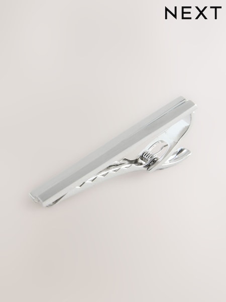 Silver Tone Stepped Tie Clip (AK8601) | 371 UAH