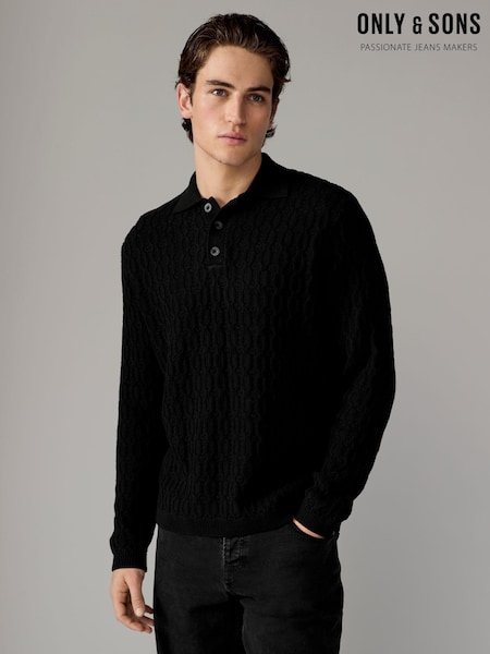 Only & Sons Black Polo Neck Knitted Jumper (AK8645) | €64