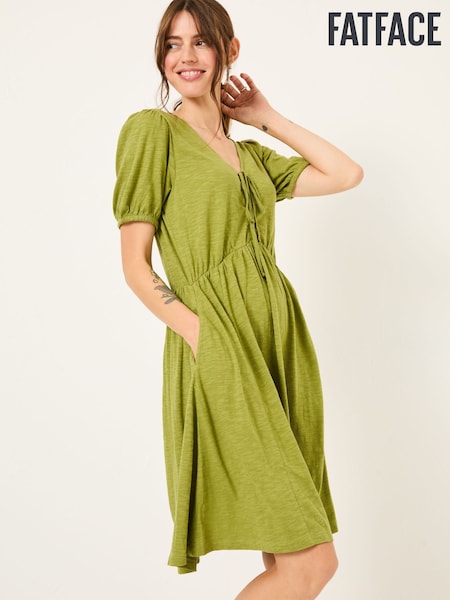 Olive Green Nell Jersey Dress (AK8653) | €76