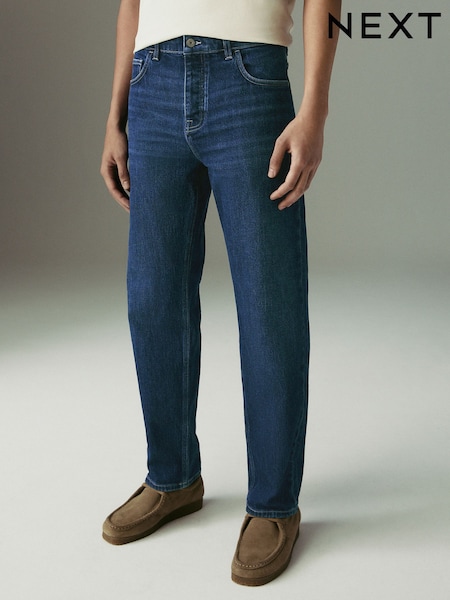 Blue Dark Indigo Straight Fit Vintage Wash Denim Jeans (AK8746) | €32