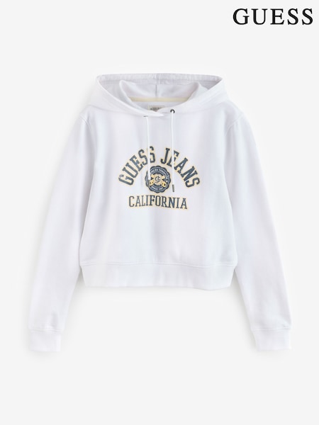 Guess Jeans 100% Cotton Varsity Logo Cropped Hoodie (AK8828) | 359 LEI