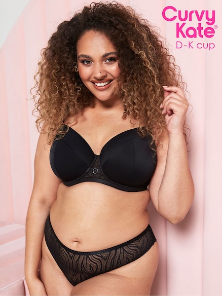 Curvy Kate Lace Daze Padded T-Shirt Balcony Black Bra (AK8842) | €44