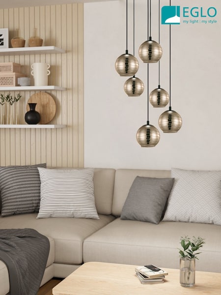 Eglo Black Lemorieta Steel Vaporised Glass Pendant Ceiling Light (AK8944) | 18,805 UAH