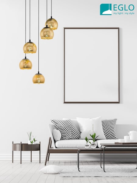 Eglo Black Albaraccin Spherical Glass  Steel 5 Light Pendant Ceiling Light (AK8954) | 17,423 UAH