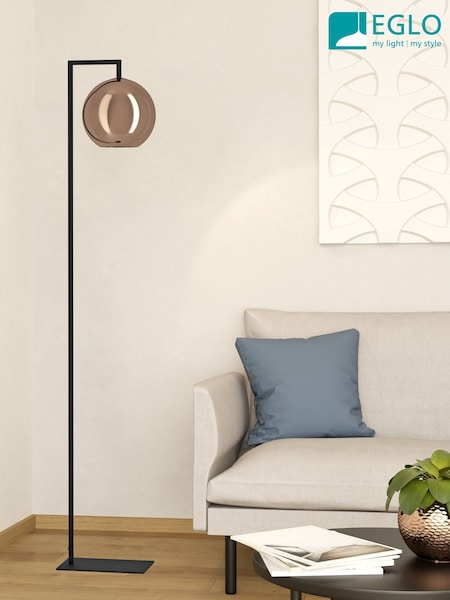 Eglo Black Cordoba Spherical Mirrored Glass And Steel Floor Lamp (AK8966) | €223