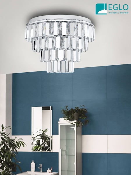 Eglo Chrome Erseka Crystal Elements And Steel Pendant Light (AK8984) | €528