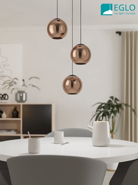 Eglo Black Cordoba Spherical Mirrored Glass and Steel 3 Pendant Ceiling Light (AK8985) | 12,857 UAH