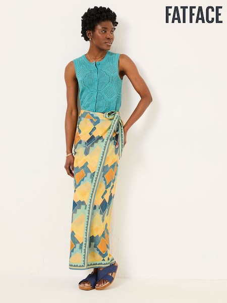 FatFace Multi Abstract Wrap Midi Skirt (AK9172) | ₪277