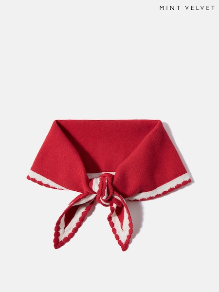 Rot - Mint Velvet Scallop Edge Knit Scarf