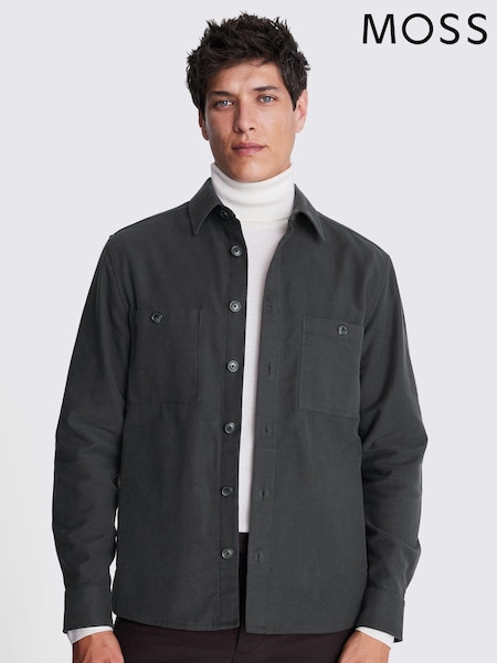 رمادي رمادي داكن - Moss Moleskin 100% Cotton Overshirt (AK9221) | ‏38 ر.ع.‏
