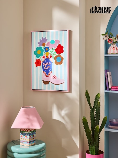Eleanor Bowmer Pink Floral Cowgirl Boot Wall Art (AK9241) | €54