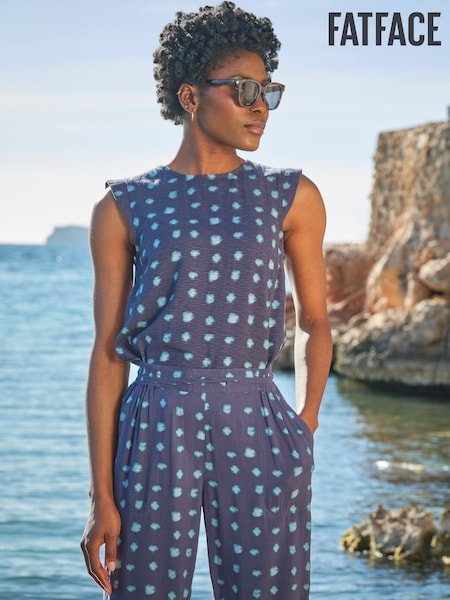 FatFace Fliss Teal Blue Mini Spot Top (AK9333) | €55