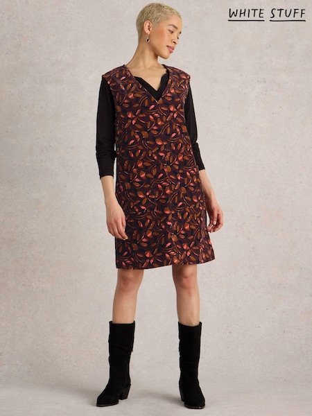 White Stuff Purple Maple Cord Pinny Dress (AK9372) | €43.50