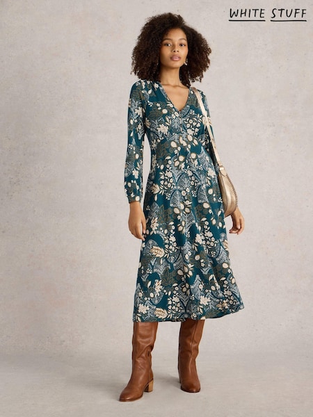 White Stuff Green Megan Jersey Midi Dress (AK9378) | €32