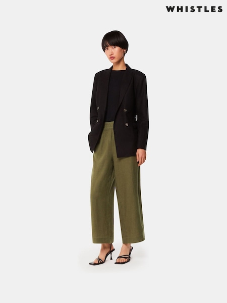 Whistles Green Petite Linen Pocket Trousers (AK9570) | ₪498
