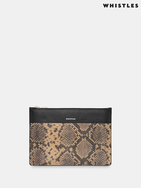 Whistles Natural Una Snake Panel Purses (AK9603) | €91