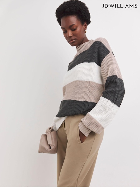 JD Williams Natural Block Stripe Jumper (AK9610) | €33