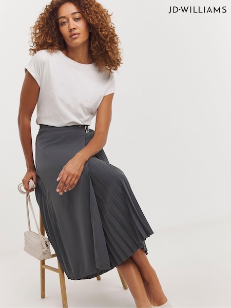 JD Williams Grey Wrap Pleated Kilt Skirt (AK9620) | €29