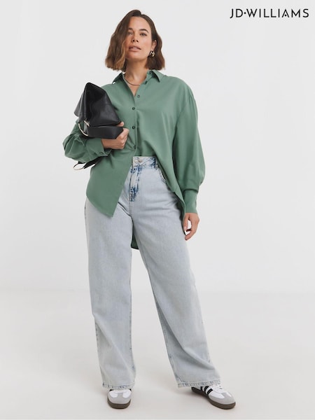 JD Williams Green Oversized Cacoon Shirt (AK9639) | €24