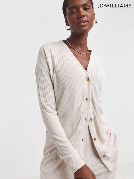 JD Williams Marl Ribbed Button Front Longline Cardigan (AK9642) | € 17