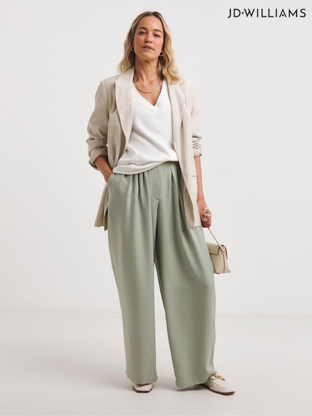 JD Williams Green Wide Leg Herringbone Trousers (AK9652) | €54