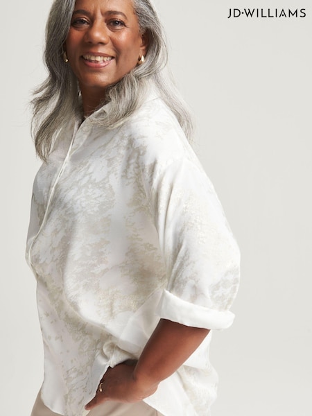 JD Williams White Foil Print Shirt (AK9673) | €17.50
