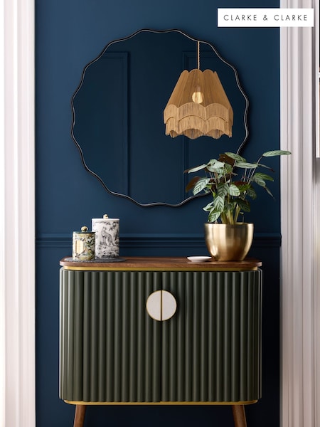 Clarke & Clarke Black Wobble Round Mirror (AK9704) | €184