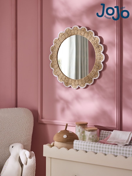 Jojo Maman Bébé Natural & White Elodie Scallop Kids Mirror (AK9707) | €49
