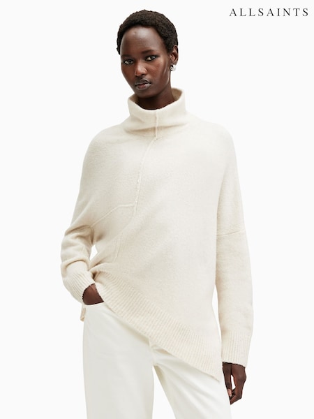AllSaints White Lock Roll Neck Jumper (AK9718) | €216