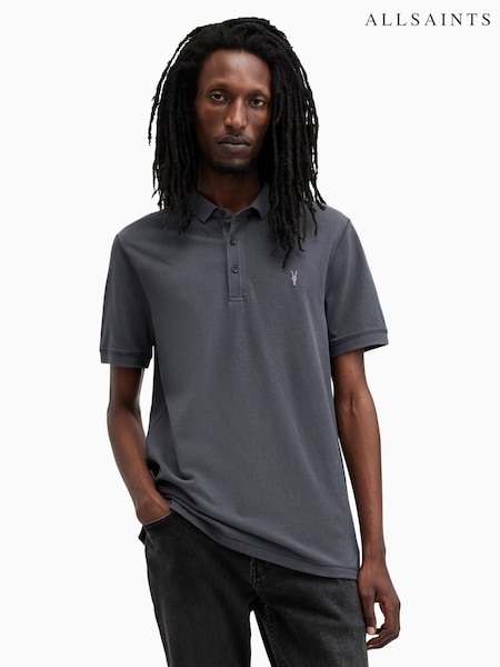 AllSaints Blue Reform Shortsleeve Polo Shirt (AK9722) | €93