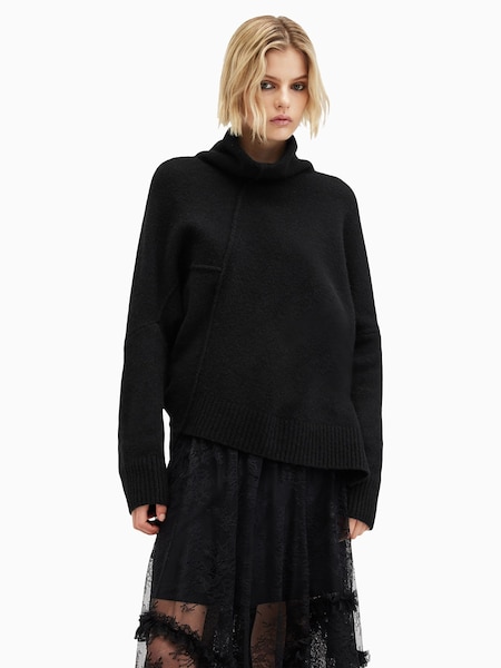 AllSaints Black Lock Roll Neck Jumper (AK9729) | €216